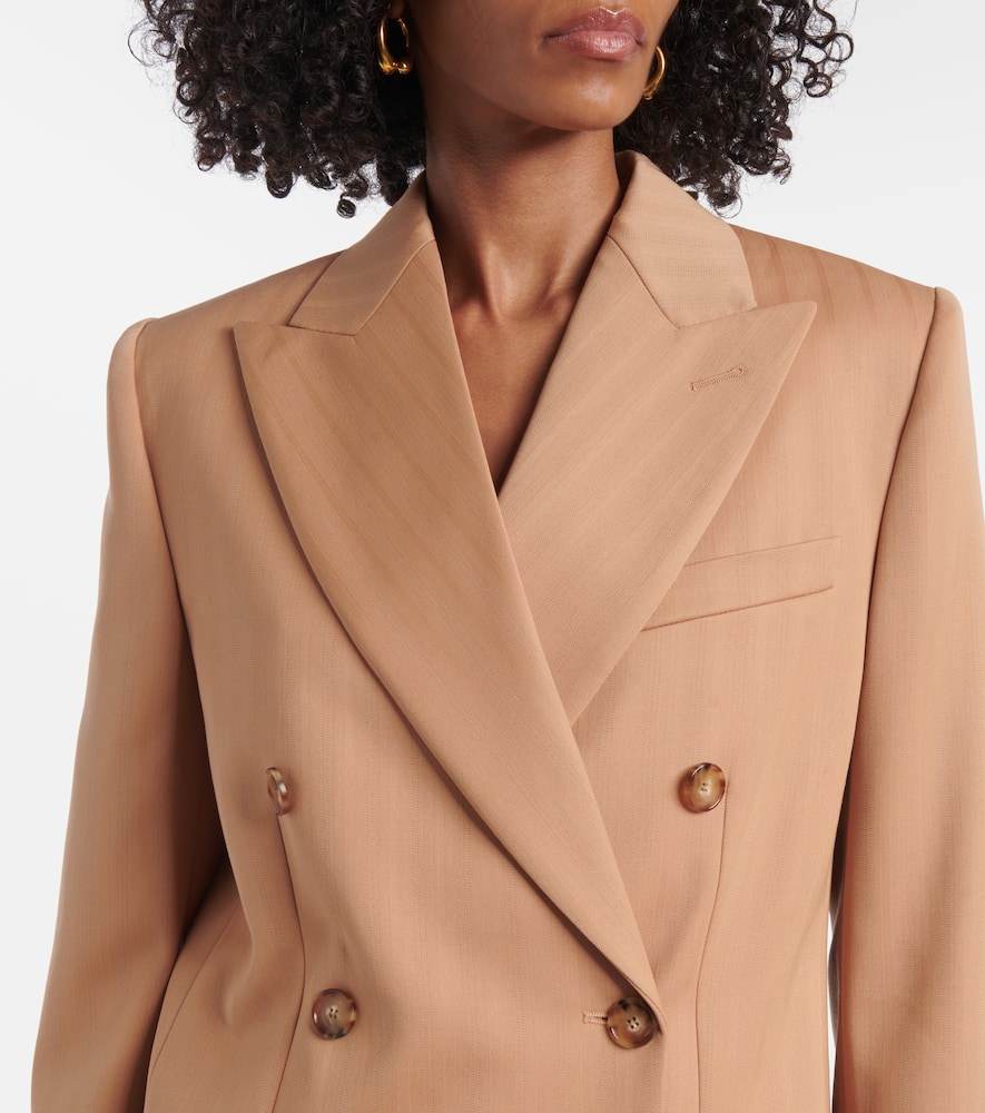 Striped double-breasted wool blazer