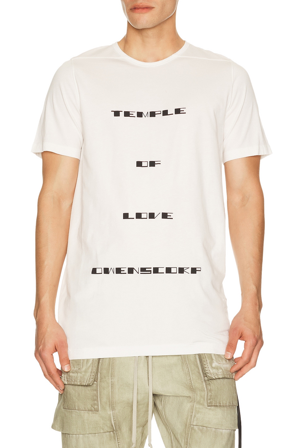 DRKSHDW by Rick Owens Temple of Love Owenscorp Graphic Level T in Milk & Black - White. L also in M, S, XL/1X