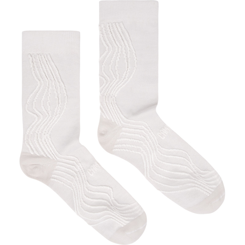 CAMPER Socks - Unisex Socks - White, size L, Cotton fabric