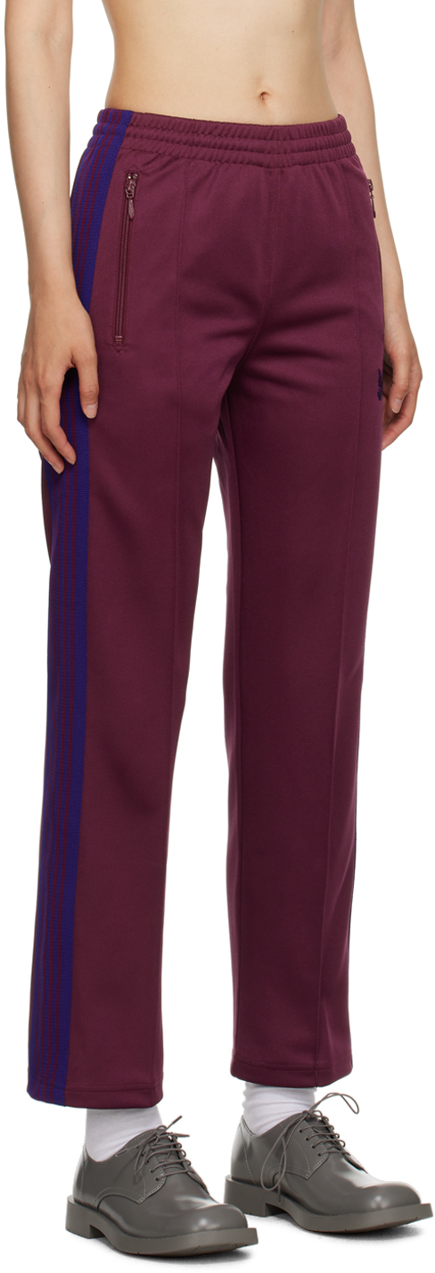 Burgundy Striped Track Pants