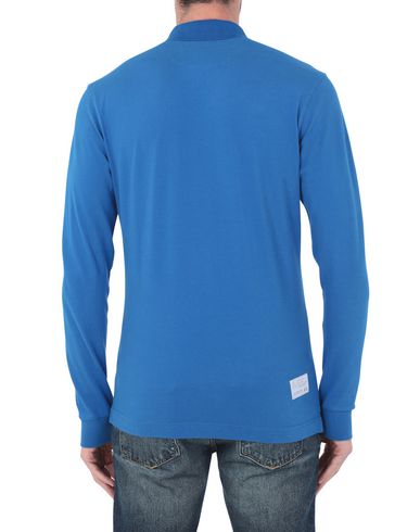 Man Polo shirt Blue Size 3XL Cotton, Elastane