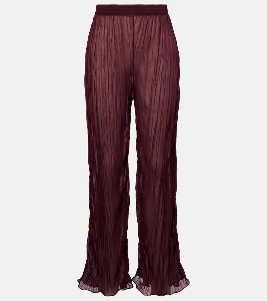 Amaya sheer wide-leg pants