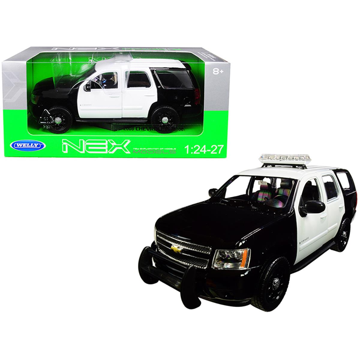 2008 Chevrolet Tahoe Unmarked Police Car 1 by 24-1 by 27 Diecast Model Car Black & White