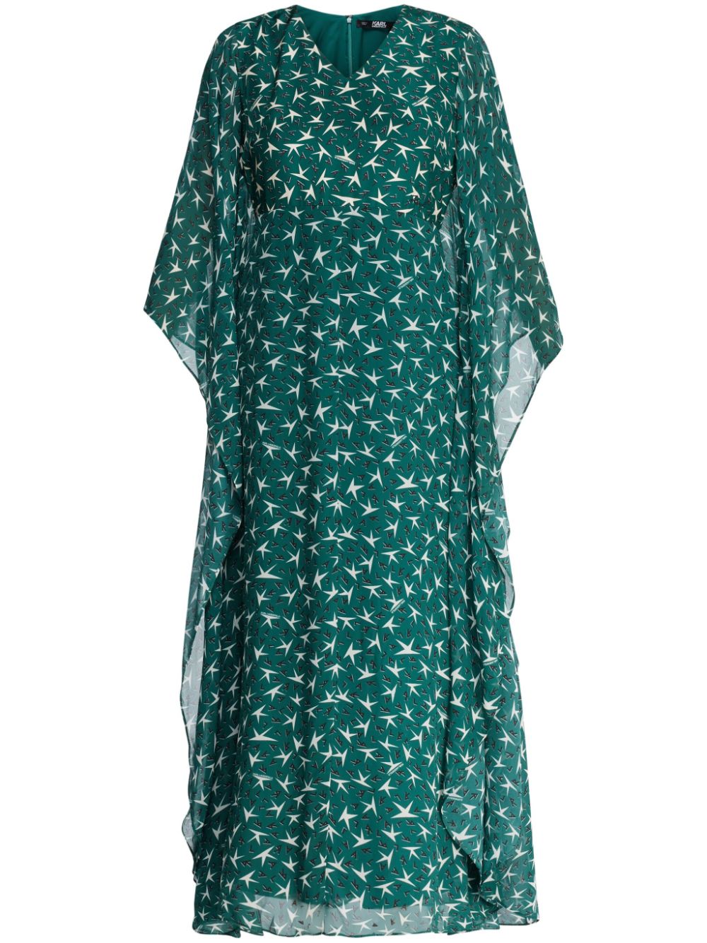 Logo-print maxi dress - Green
