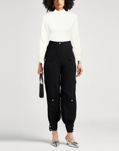 Woman Turtleneck Cream Size 6 Wool