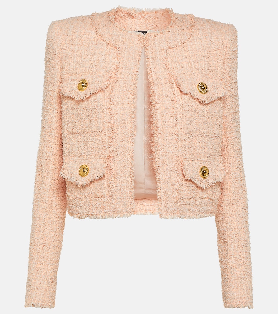 Frayed tweed jacket