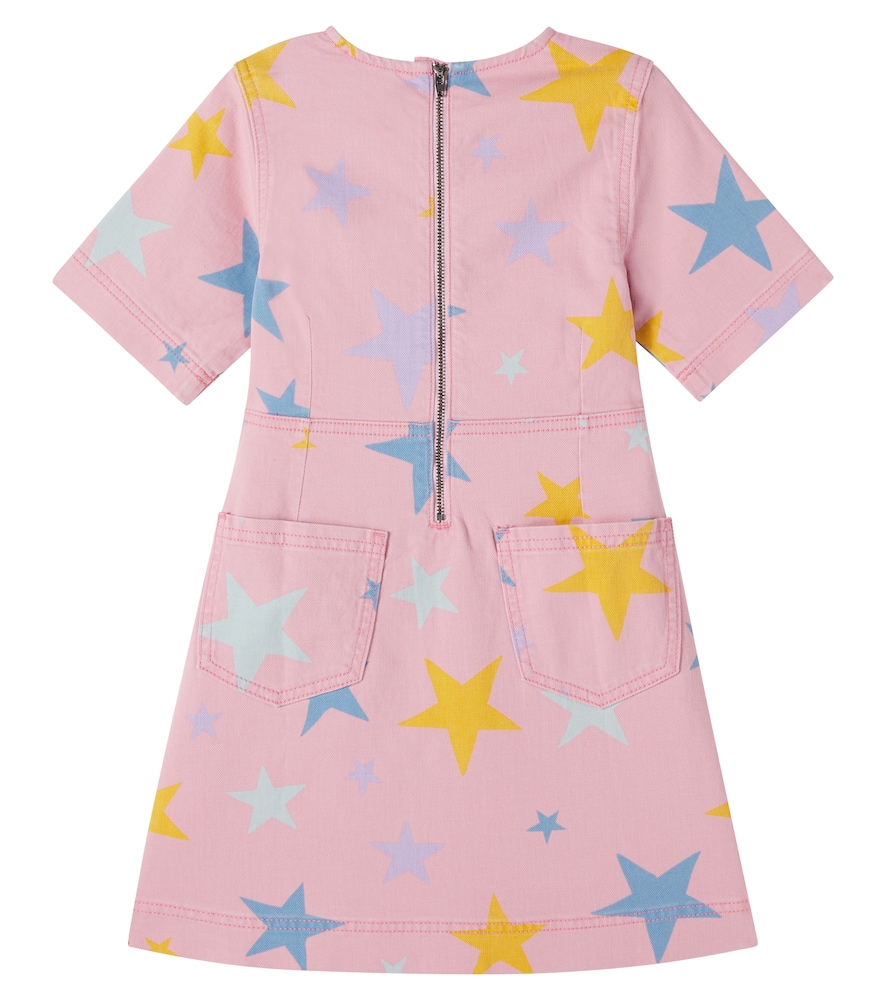 Printed denim dress