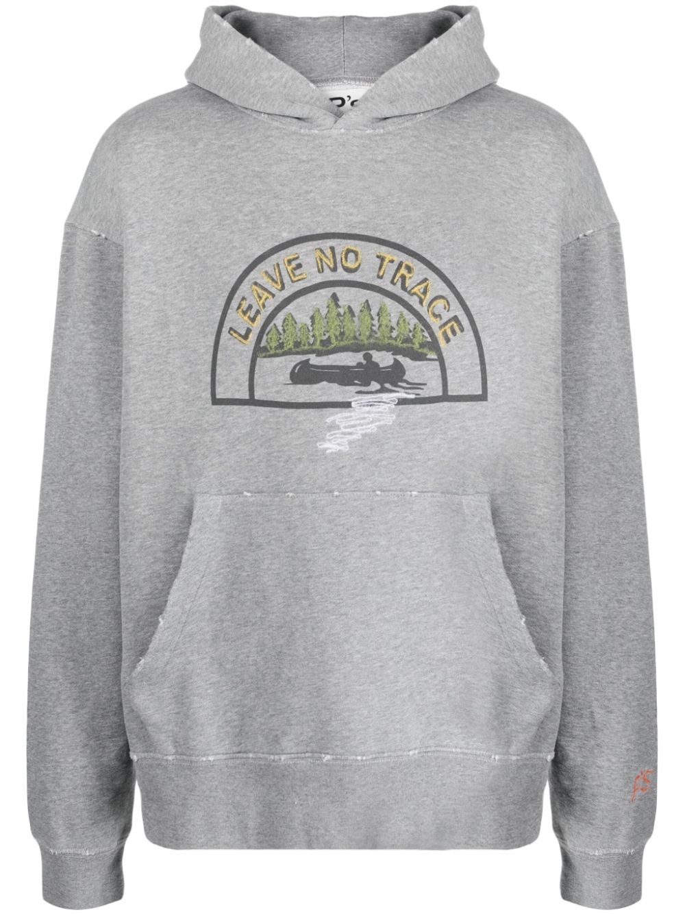Graphic-print cotton-blend hoodie - Grey