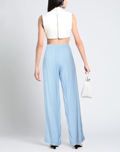 Luckylu Milano Woman Pants Sky blue Size 6 Viscose, Polyester