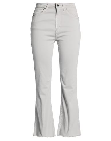 D. exterior Woman Pants Light grey Size 12 Cotton, Elastane