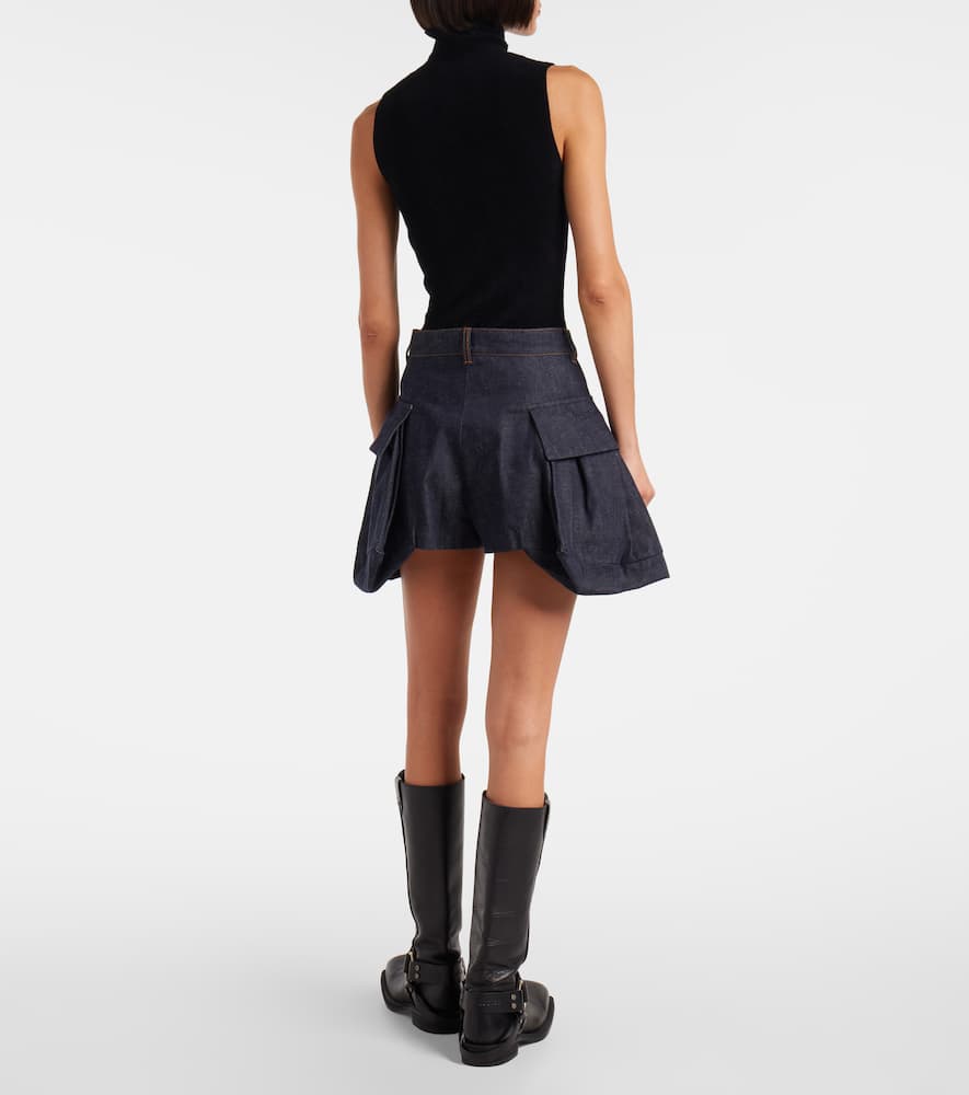 High-rise denim shorts