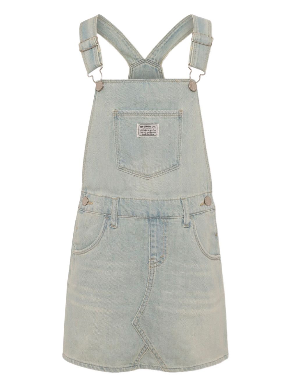 Logo-appliqué denim playsuit - Blue