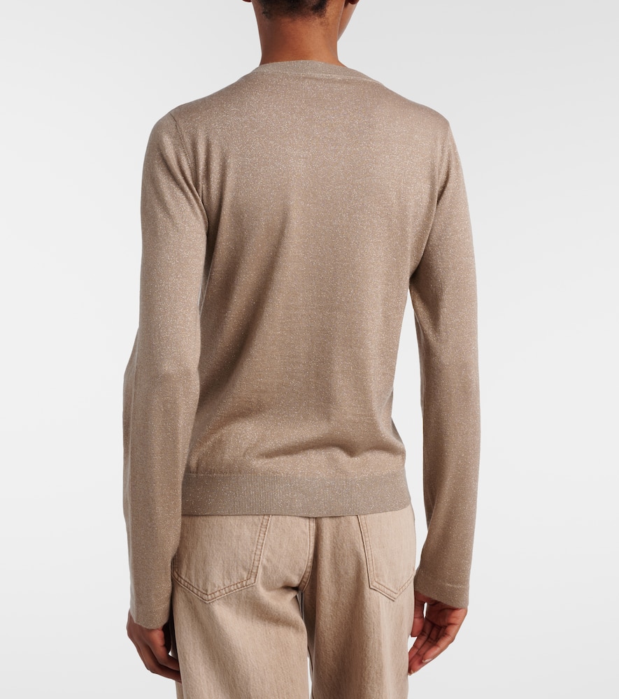 Cashmere-blend lamé cardigan