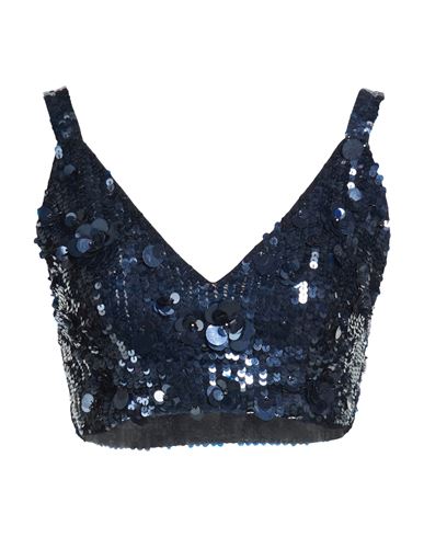 P. a.r. o.s. h. Woman Top Midnight blue Size M Polyamide, Elastane, Glass, PVC