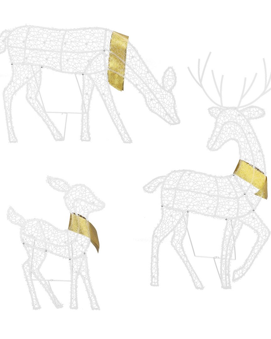 3 Sets of Reindeer Family Lighted 2D Christmas Deer Decoration