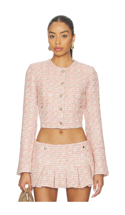 GUIZIO Patch Pocket Crop Jacket in Pink. - L also in M, S