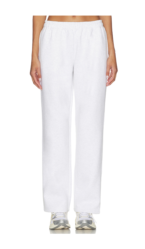 WellBeing + BeingWell Wilde Straight Leg Sweatpant in Light Grey. L. Also in XS