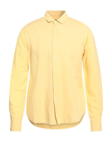 Man Shirt Yellow Size M Linen, Cotton