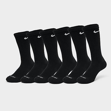 Everyday Plus Cushioned Crew Training Socks (6-Pack) in Black/White
