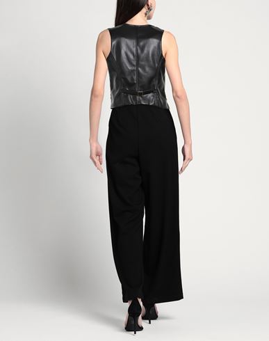 Woman Tailored Vest Black Size 10 Polyurethane, Polyester