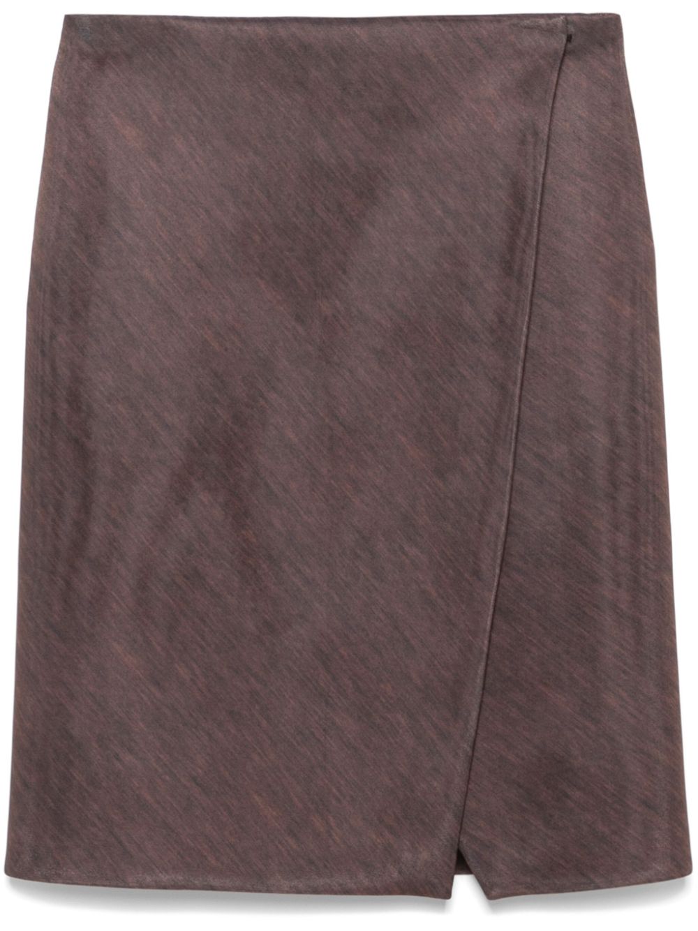 Wrap midi skirt - Brown