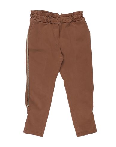 Kid Boy Pants Chocolate brown Size 18 Cotton, Elastane