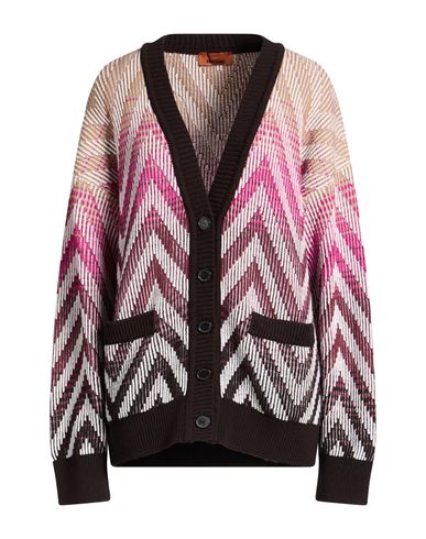 Woman Cardigan Mauve Size L Wool, Cotton