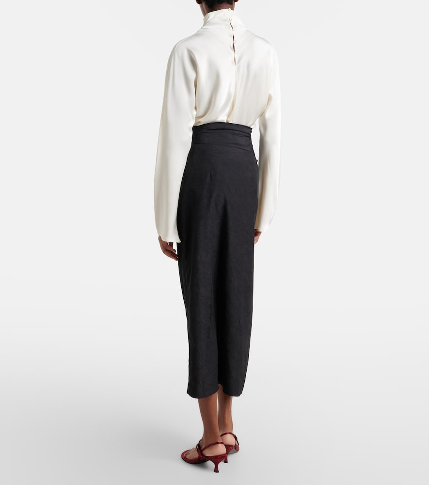 Róhe Gathered midi skirt