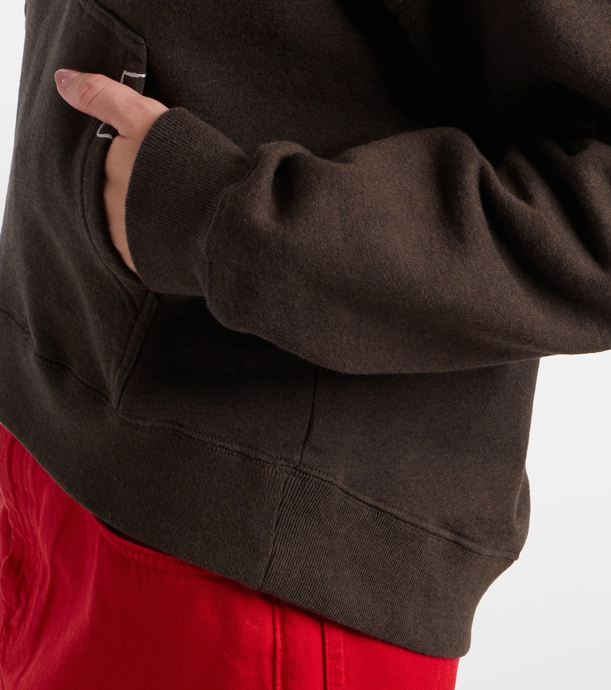 Cropped cotton hoodie