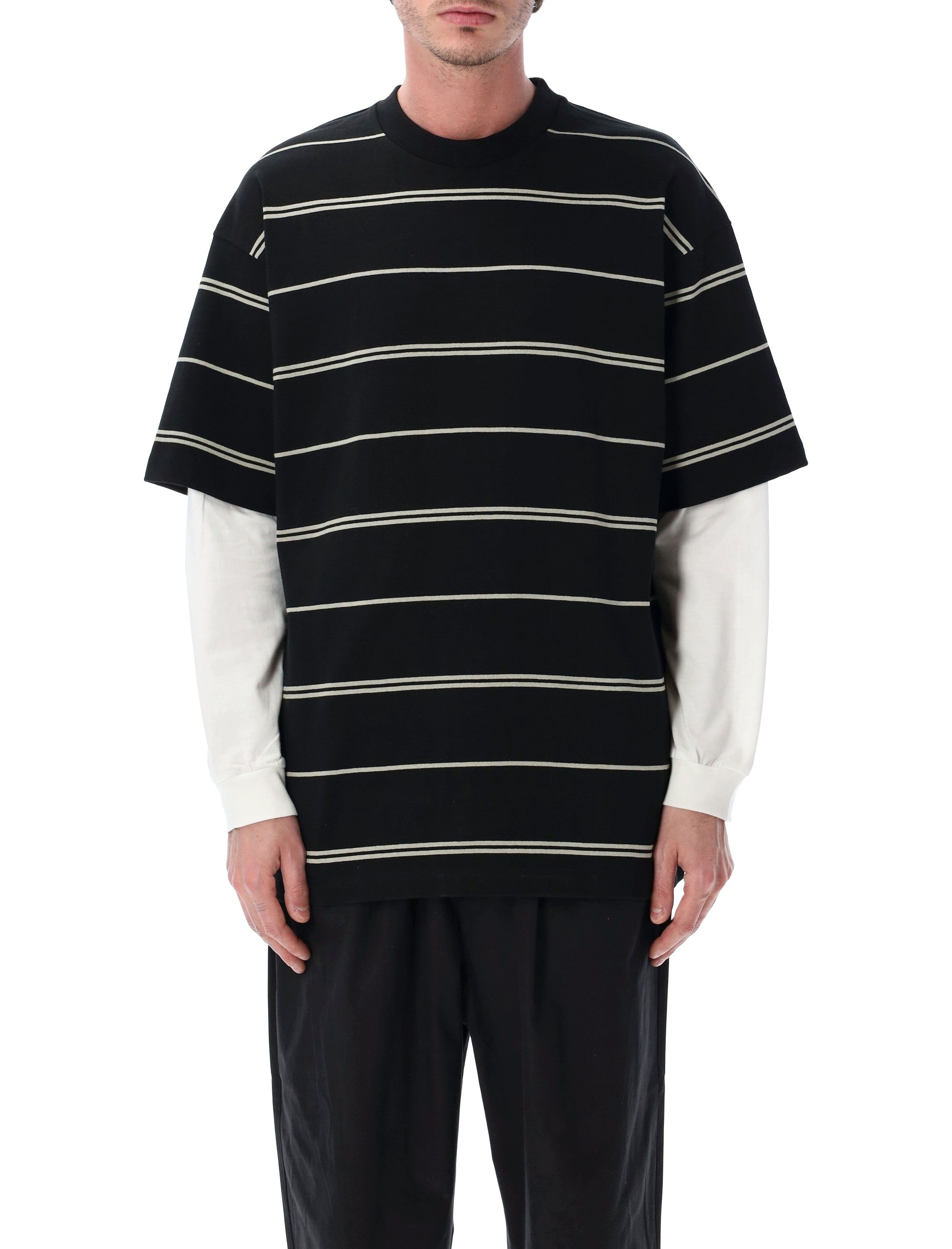Relaxed Short-Sleeve Layered T-Shirt (Size L)