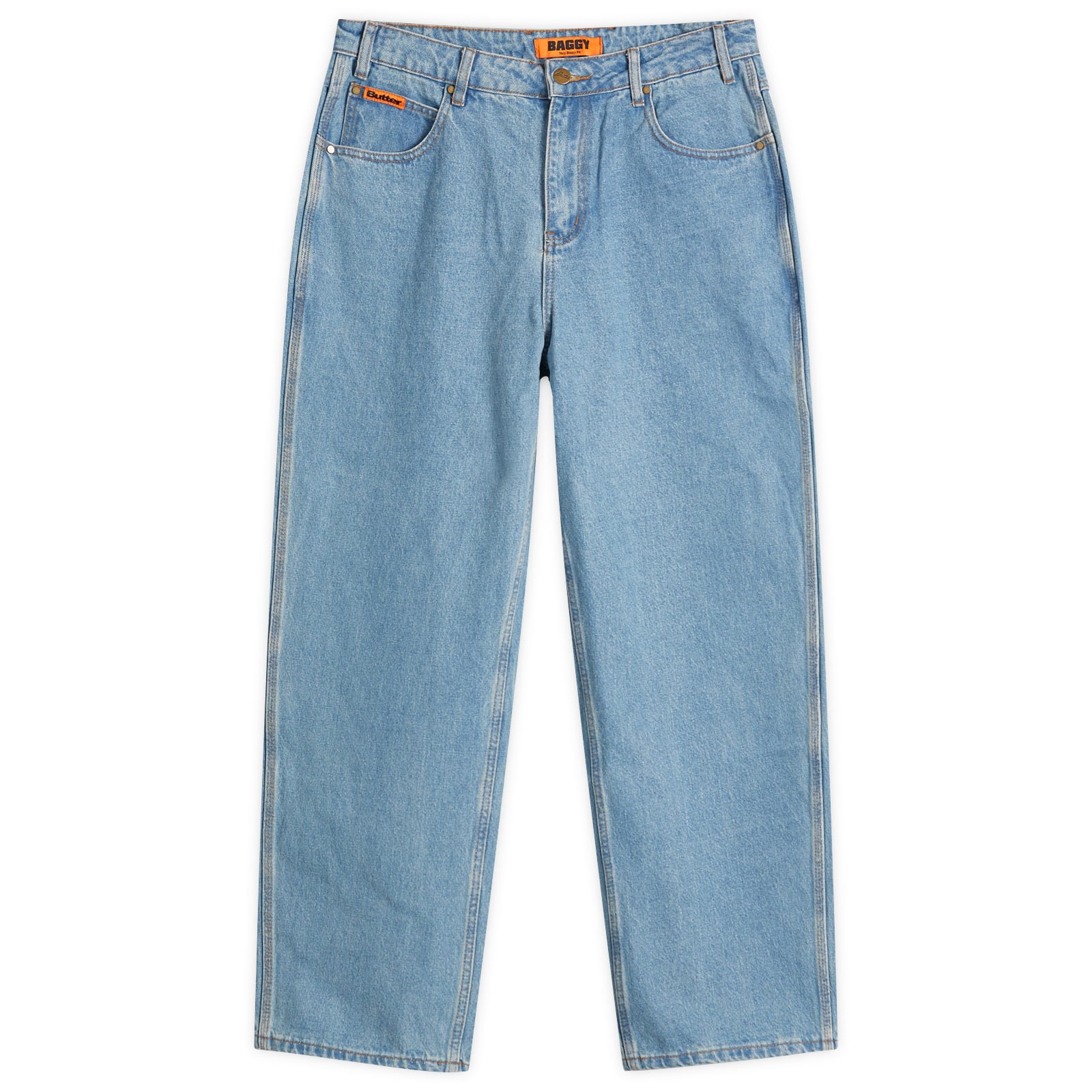 Butter Goods Men's Baggy Denim Jeans in Washed Indigo