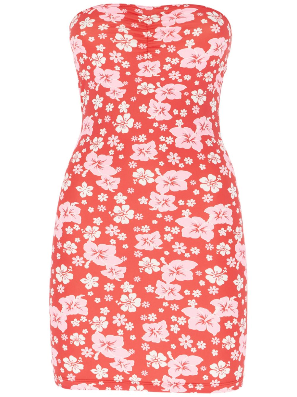 Frankies Bikinis 여성 플로럴 프린트 미니 드레스 - 레드 20212NS