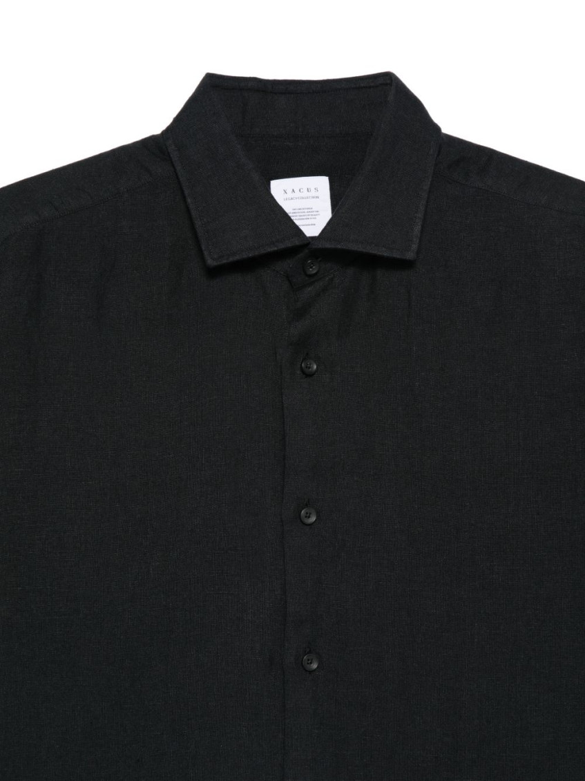 Black Cotton Regular Fit Shirt