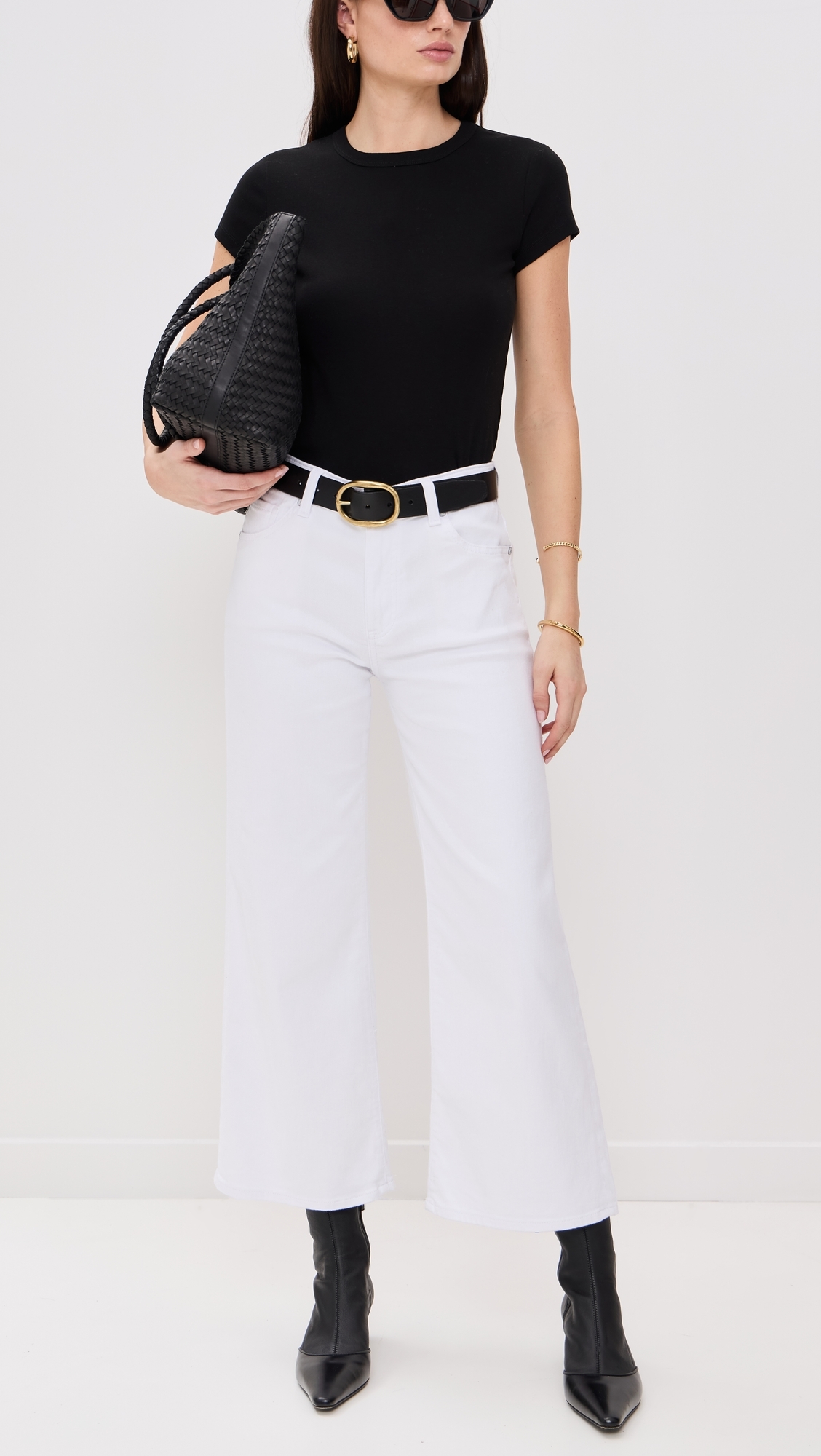 Saige Wide Leg Crop Jeans GALLERY WHITE