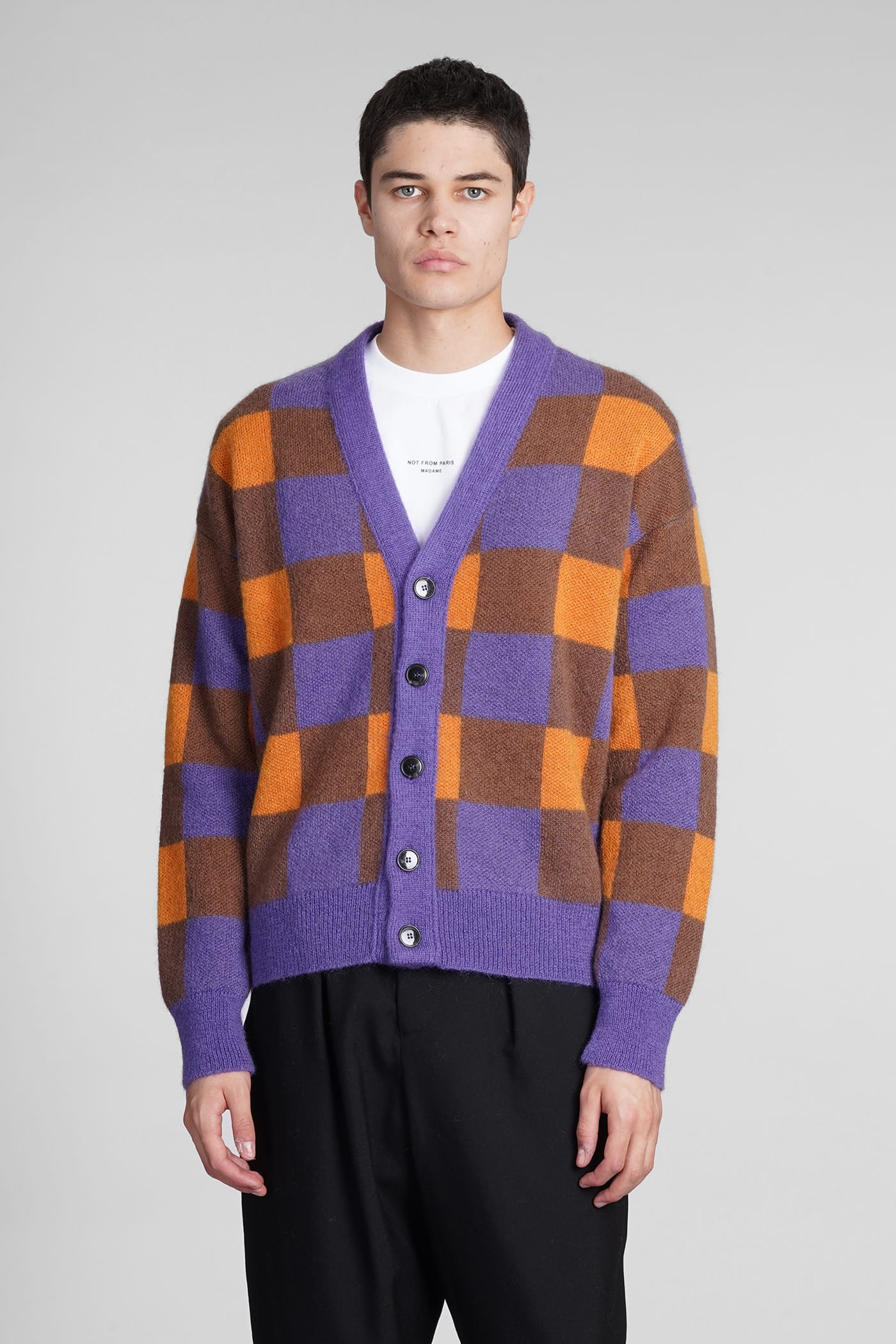 Cardigan In Orange Wool