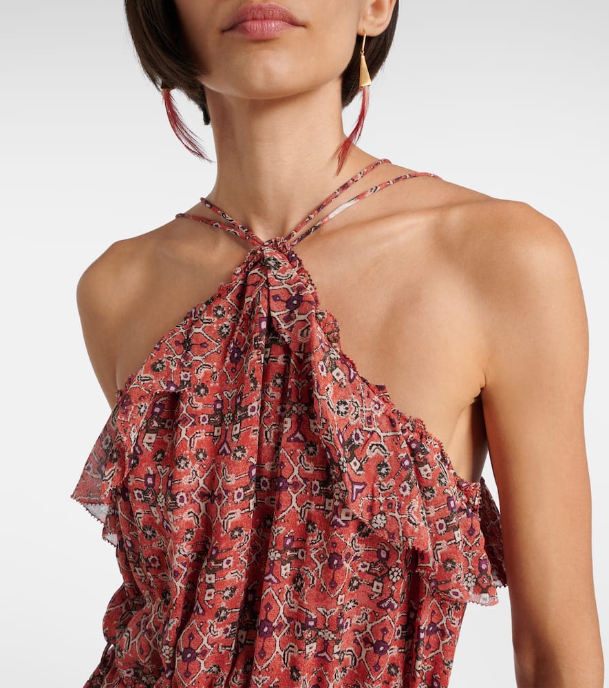 Betty gathered semi-sheer minidress