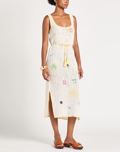 Woman Midi dress Cream Size 1 Cotton