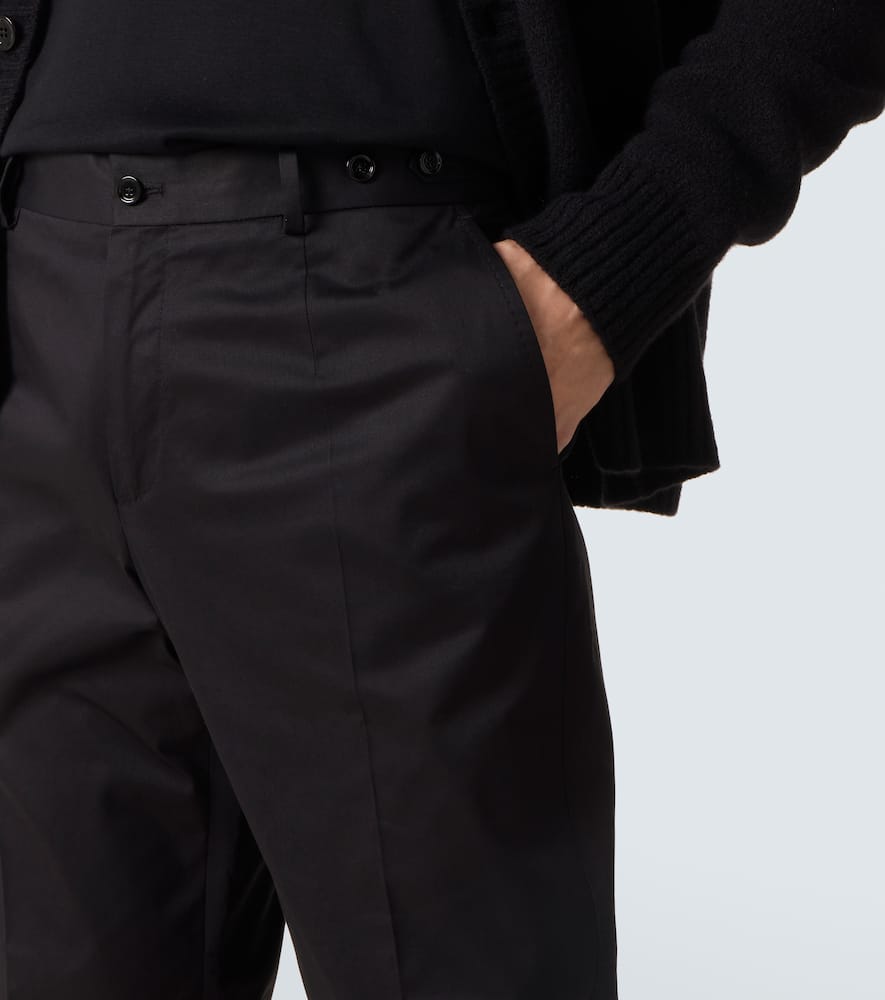 Cotton-blend slim pants