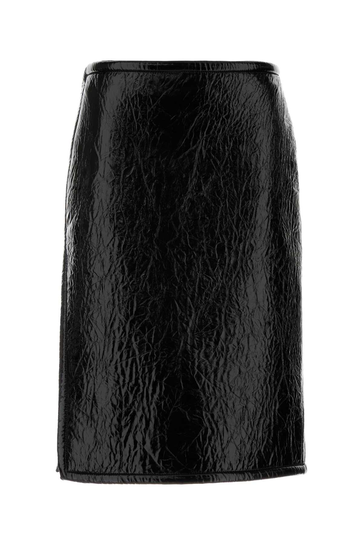 Lamb Leather Skirt — Black