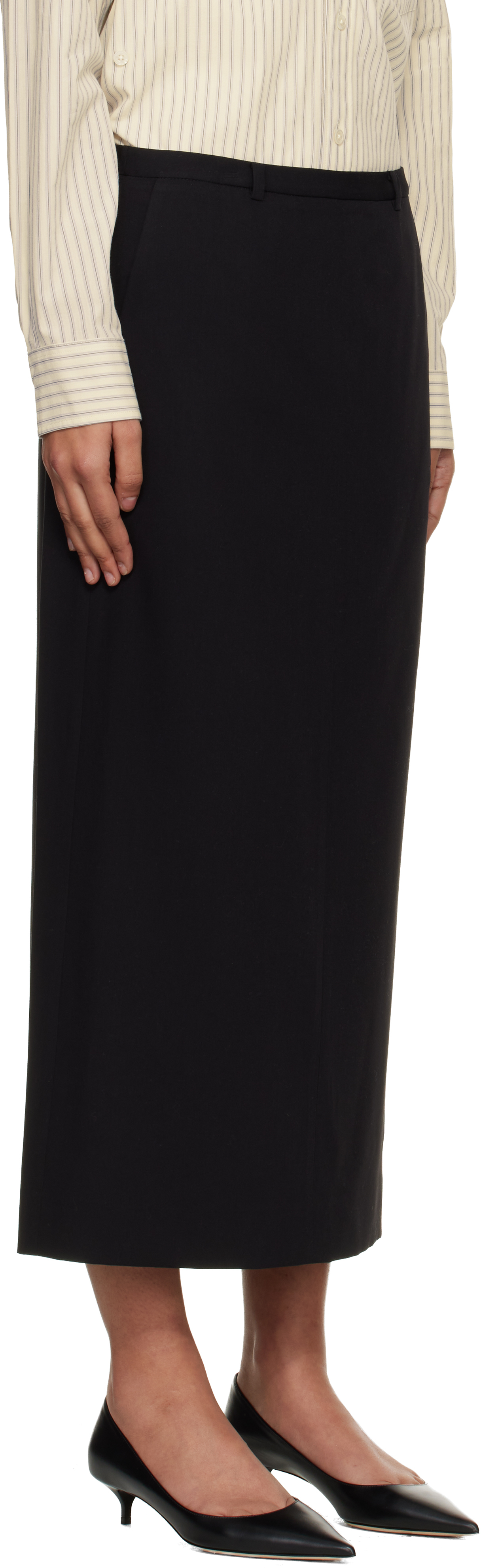 Black H-Line Maxi Skirt