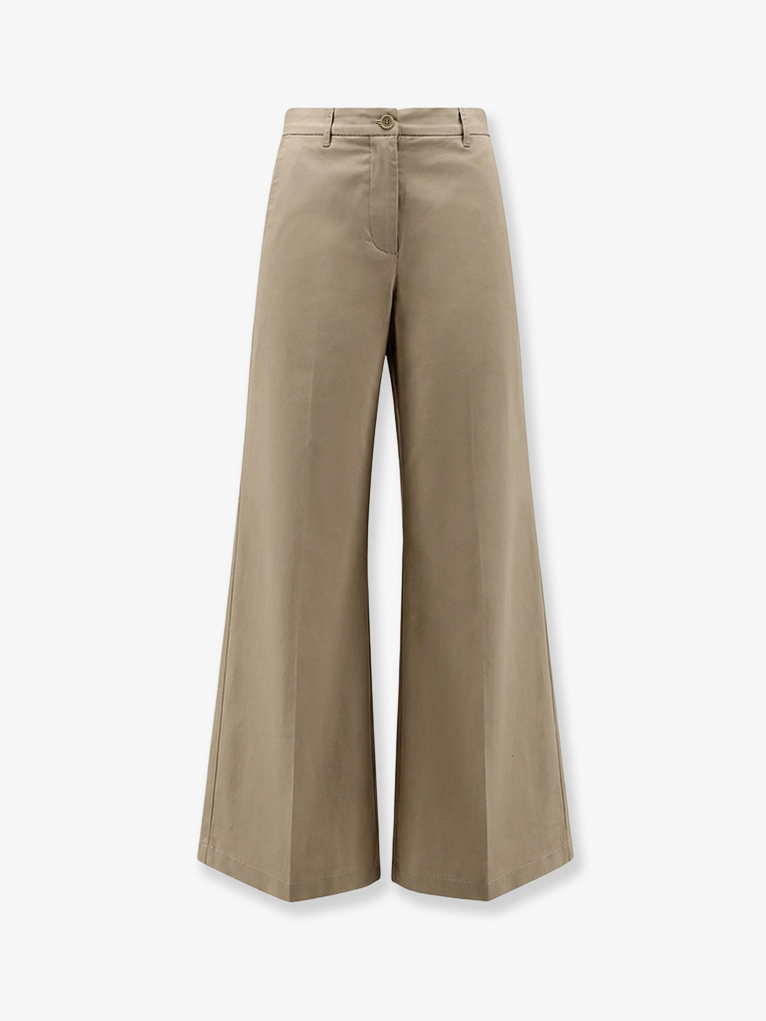 Stretch Cotton Trousers — Beige