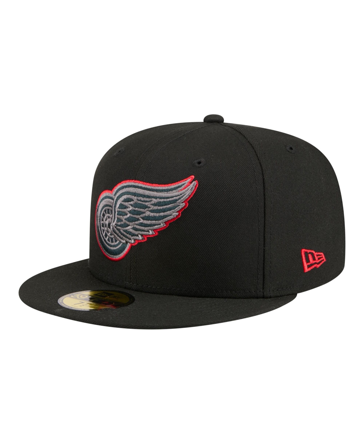 Men's Black Detroit Red Wings Color Pop 59FIFTY Fitted Hat - Black