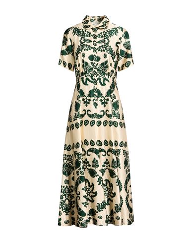 Woman Midi dress Beige Size 4 Viscose