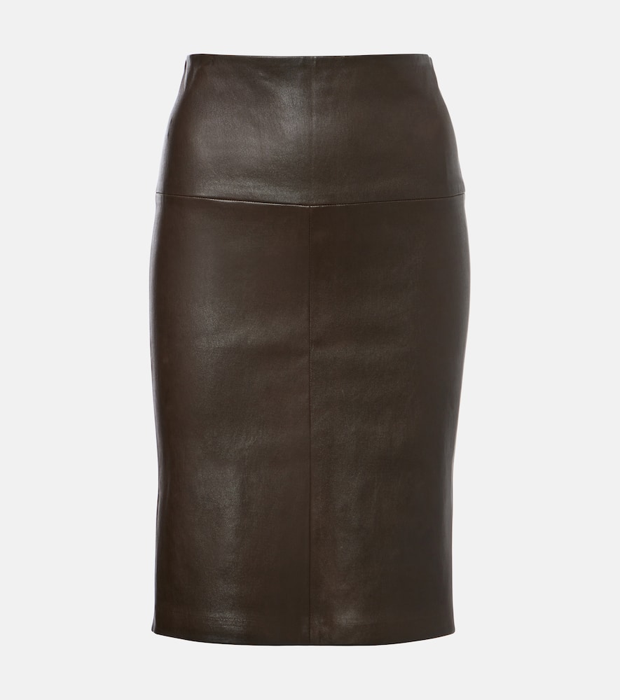 Gin leather midi skirt