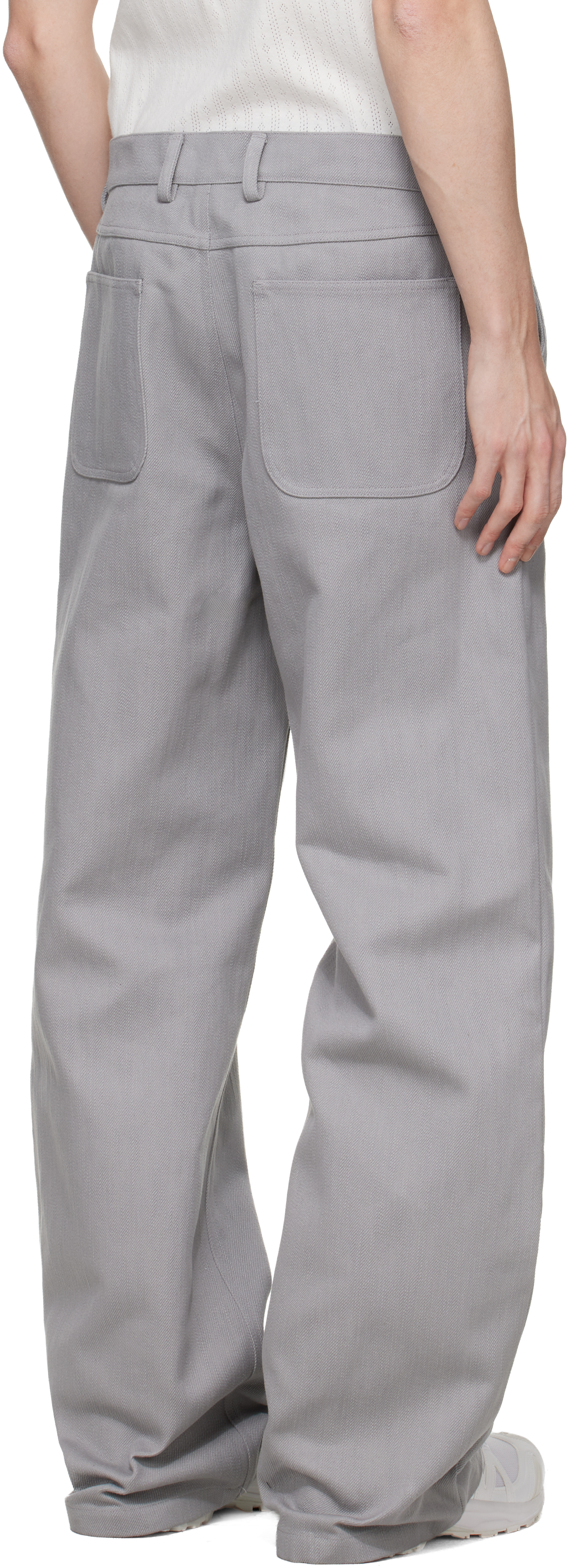 Gray Antique Gabardine Trousers