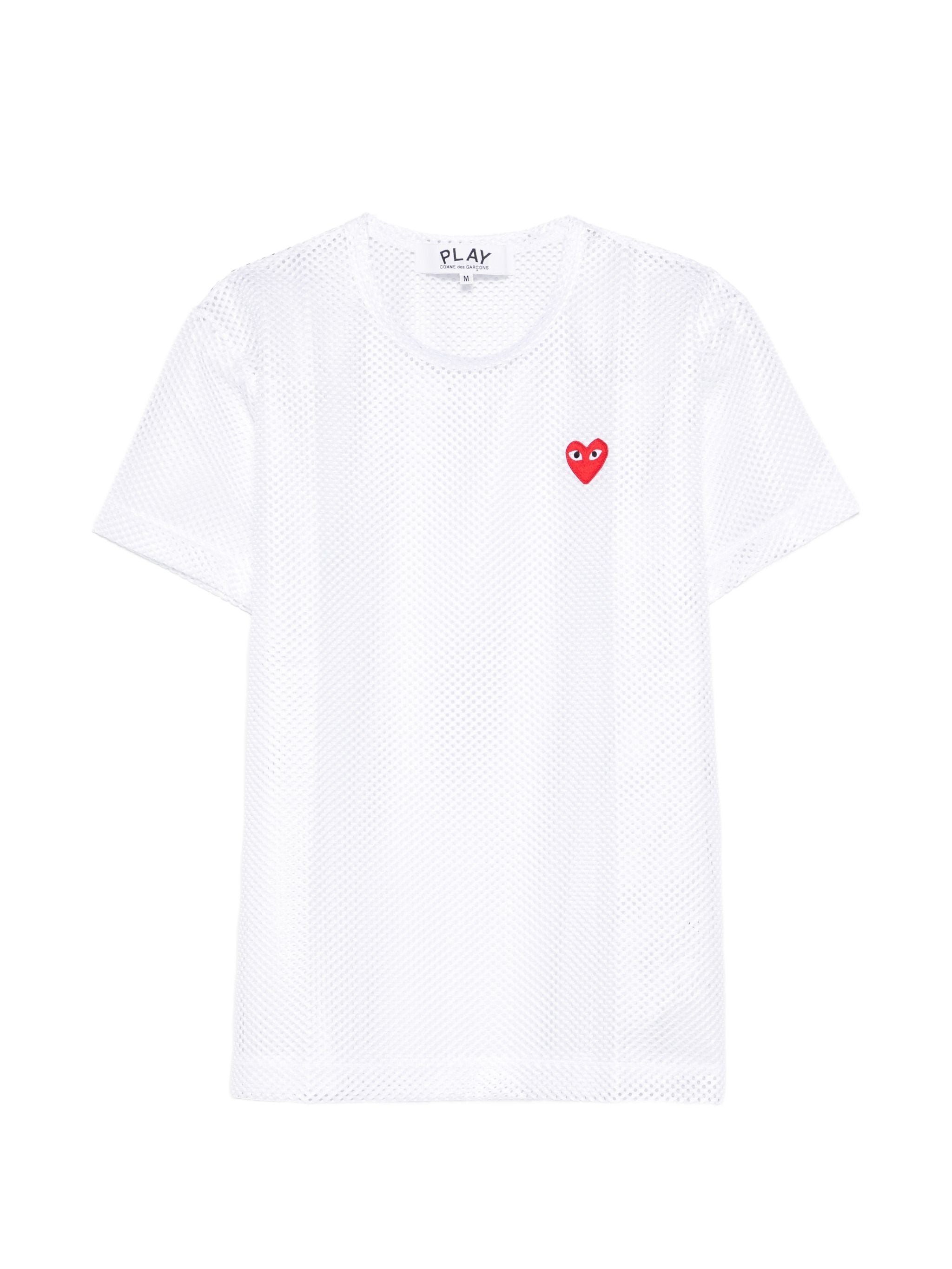 Comme Des Garçons Play Men's Mesh Emblem T-Shirt