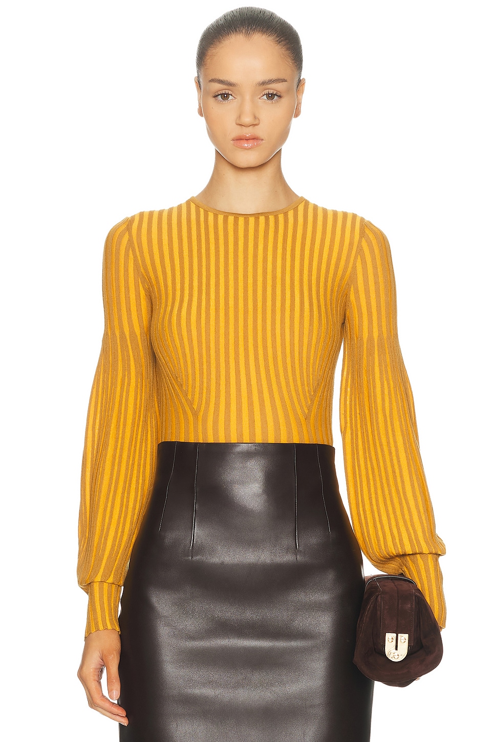 Gabriela Hearst Thalassa Sweater in Yellow Ochre & Golden Birch - Yellow. XS also in L
