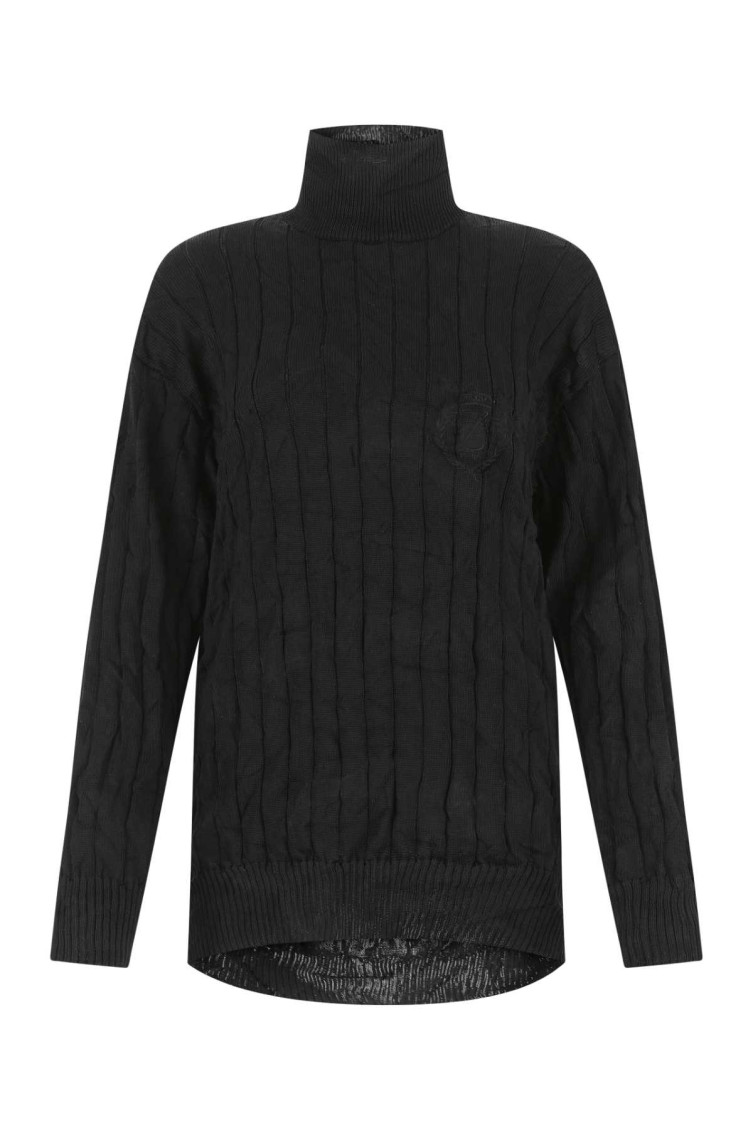 Creased Turtleneck Knit Jumper