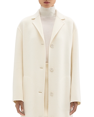 Wool-cashmere belted-waist coat - Pink