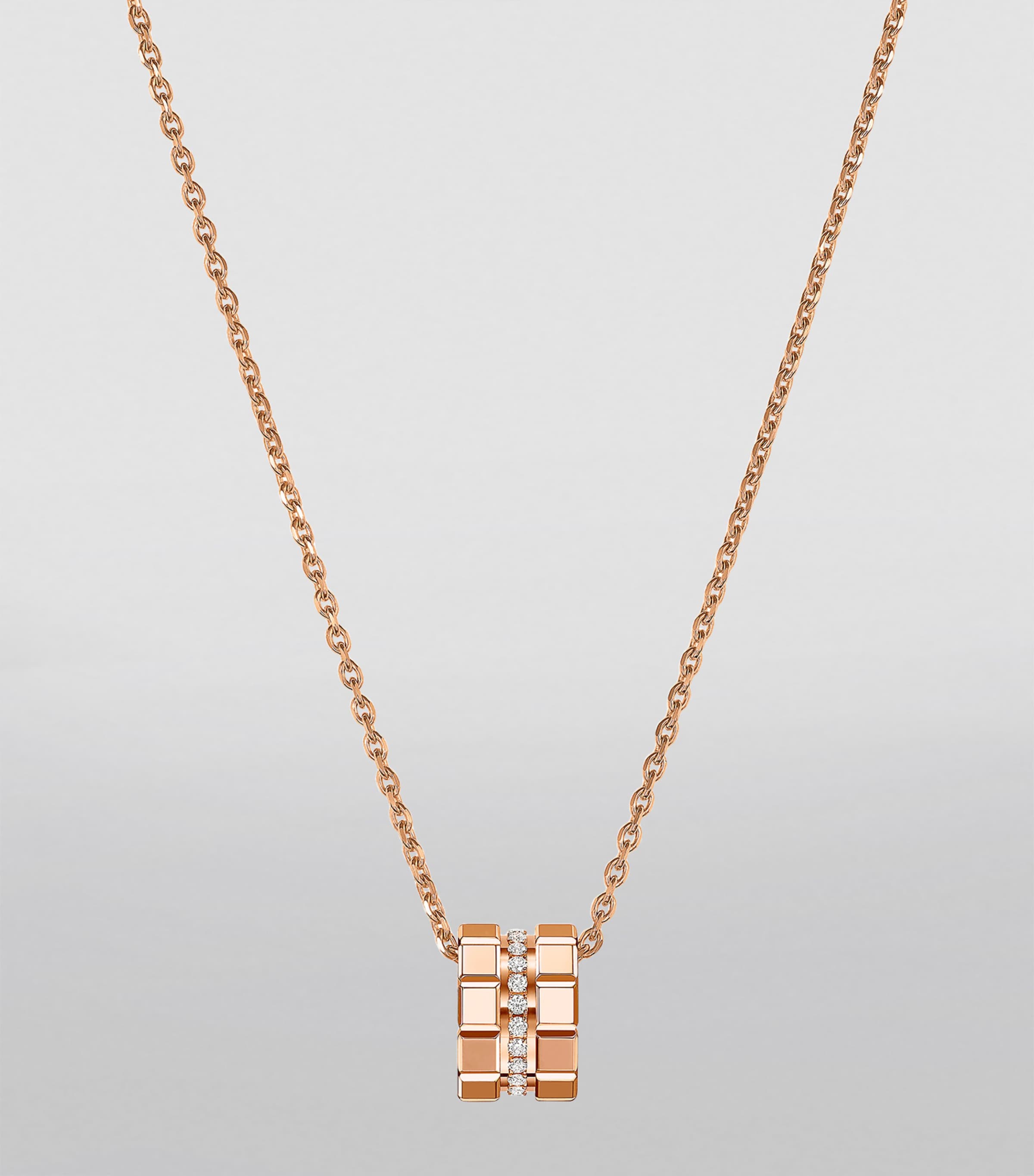 Rose Gold and Diamond Ice Cube Necklace